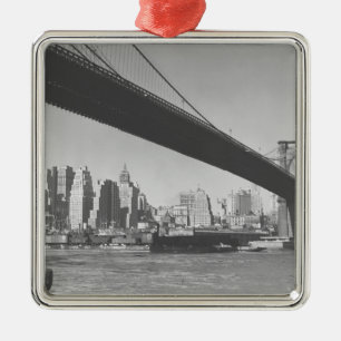 Brooklyn överbryggar och Manhattan horisont New Julgransprydnad Metall