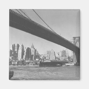 Brooklyn överbryggar och Manhattan horisont New Magnet