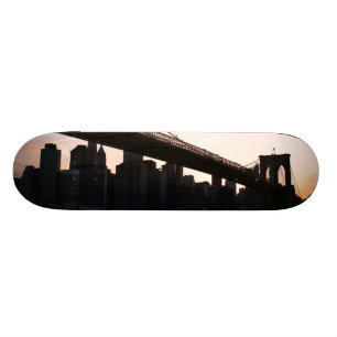 Brooklyn överbryggar och Manhattan horisont, NYC Mini Skateboard Bräda 18,5 Cm