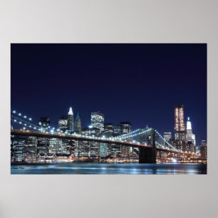 Brooklyn överbryggar och Manhattan horisont på Poster