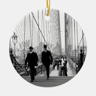 Brooklyn överbryggar prydnad 1905 julgransprydnad keramik