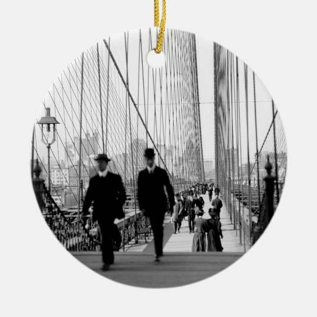 Brooklyn överbryggar prydnad 1905 julgransprydnad keramik (Framsidan)