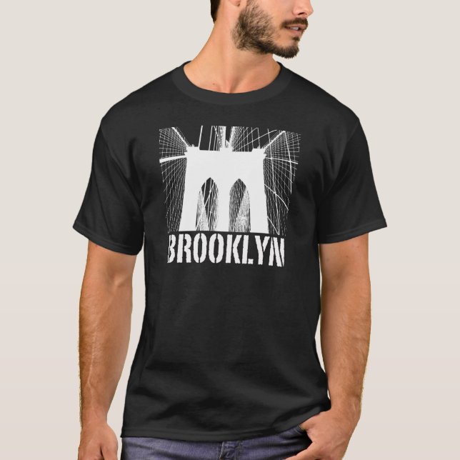Brooklyn överbryggar silhouettevit tee (Framsida)