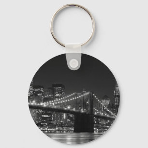 Brooklyn överbryggar svarten/vit Keychain Nyckelring