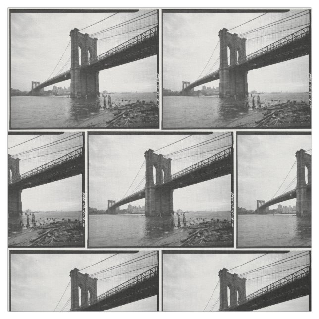 Brooklyn överbryggar svartvitt fotograferar tyg (Provkarta)