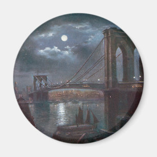 Brooklyn överbryggar vid månsken magnet