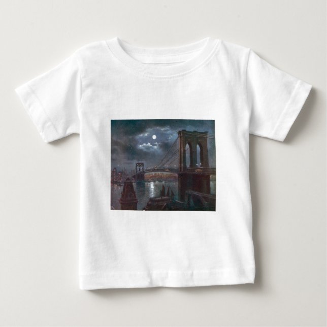 Brooklyn överbryggar vid månsken t-shirt (Framsida)