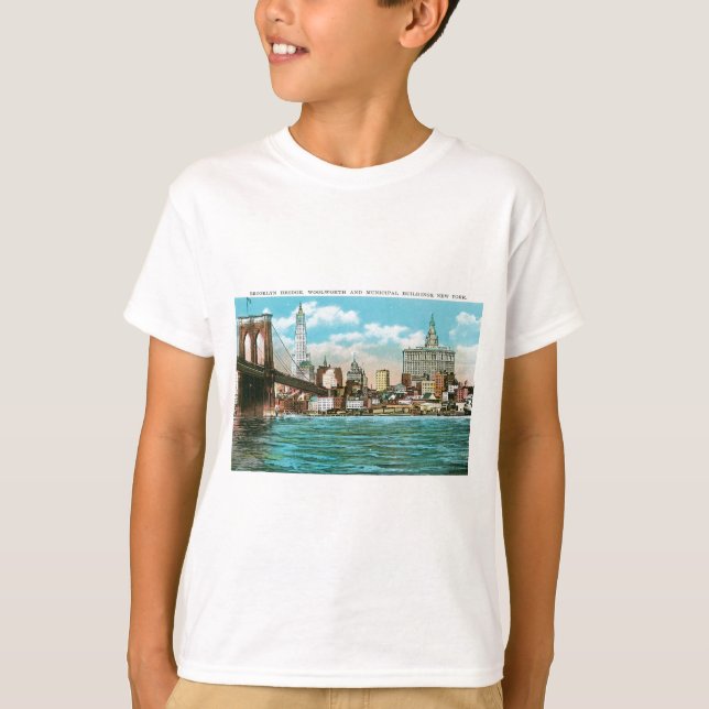 Brooklyn överbryggar, Woolworth och kommunalt… Tee Shirt (Framsida)