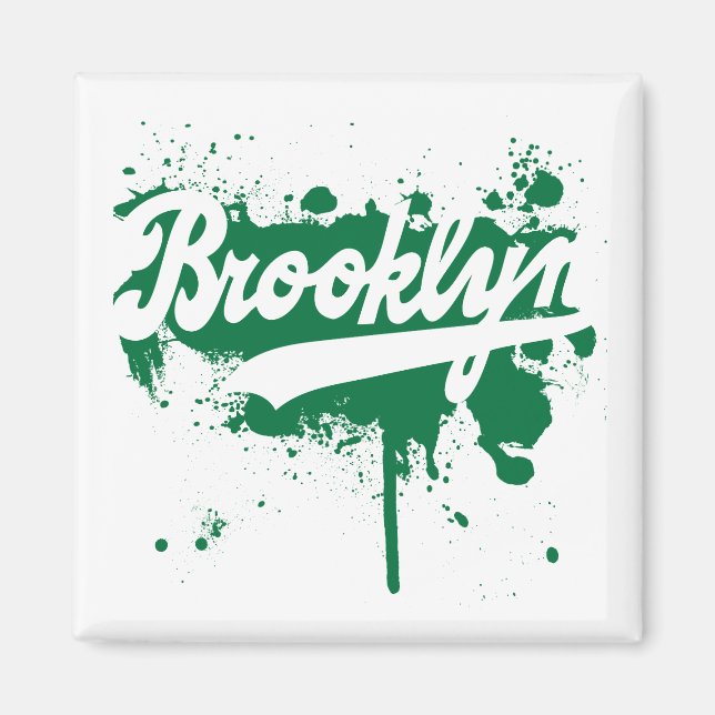 Brooklyn Painting Grönt Magnet (Framsidan)