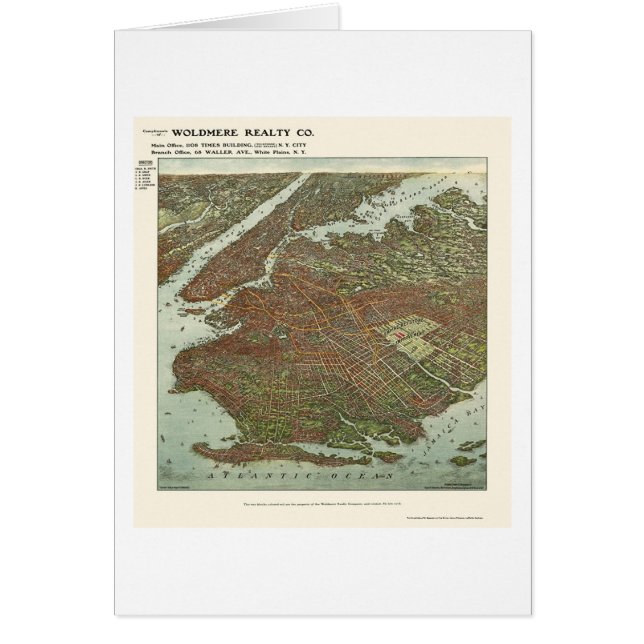 Brooklyn panorama- karta för NY - 1908 Hälsningskort (Framsidan)