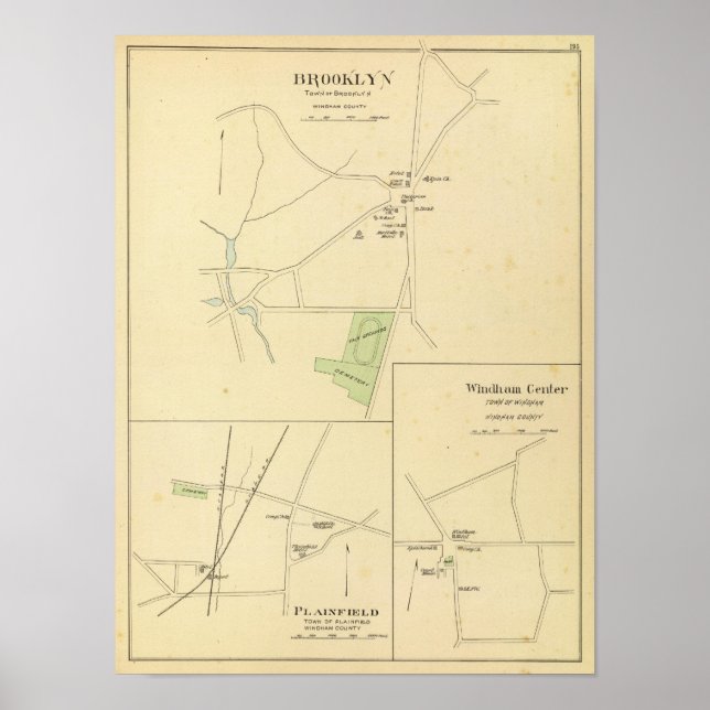 Brooklyn, Plainfield, Windham Centre Poster (Framsidan)
