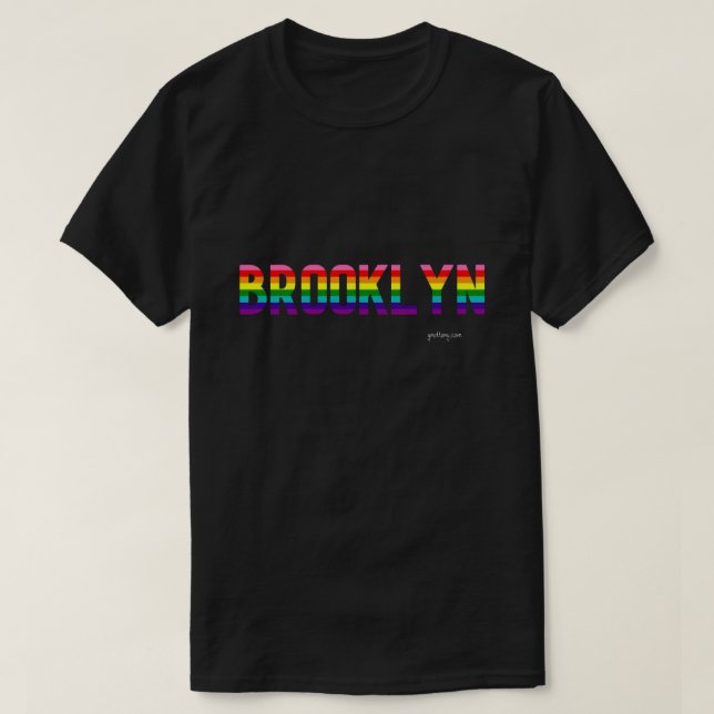 Brooklyn Pride Hoodie | Regnbåge Flagga T Shirt (Design framsida)