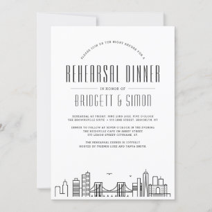 Brooklyn Rehearsal Dinner Skyline Inbjudan