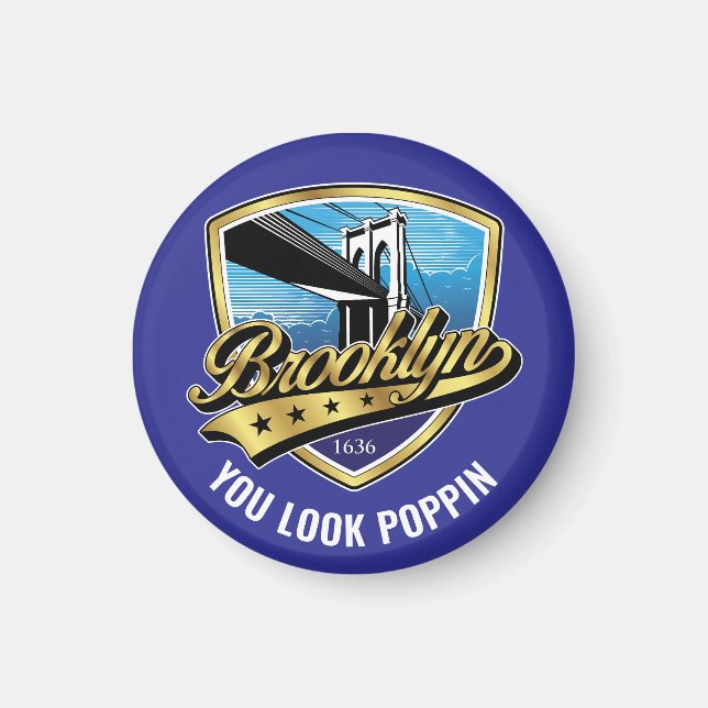 Brooklyn Shield och Svosh Design Magnet (Framsidan)