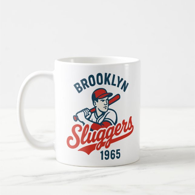 Brooklyn Spårar 1965 - Vintage Baseball Kaffemugg (Vänster)