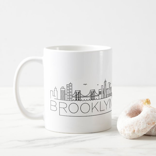 Brooklyn Stylized Skyline Coffee Mugg (Med munk)