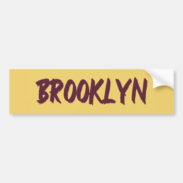 Brooklyn Text Base Design på Gultens bakgrund Bu Bildekal (Framsidan)