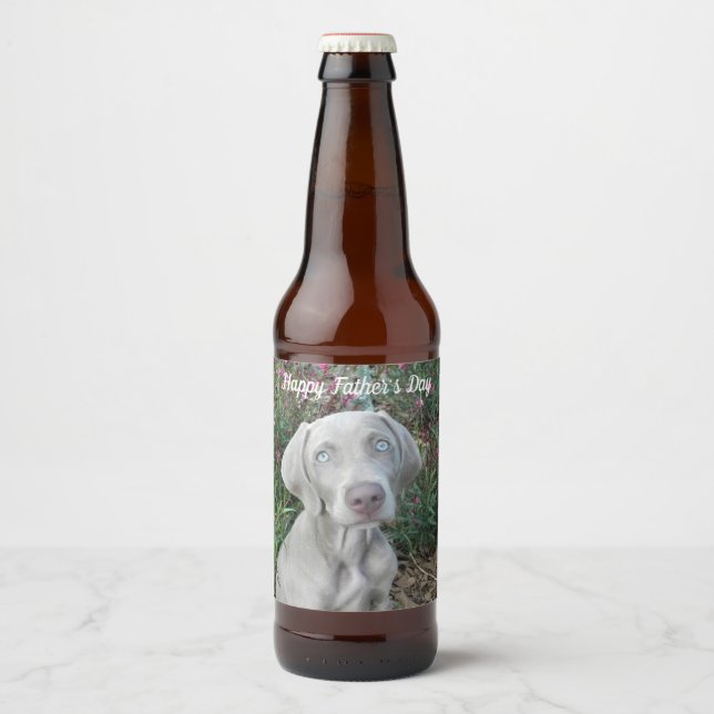 Brooklyn the Weimaraner - Personlig Beer Label Ölflaska Etikett (Framsida)