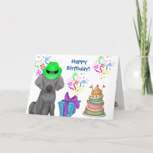 Brooklyn the Weimaraner's Birthday Blast Helgkort