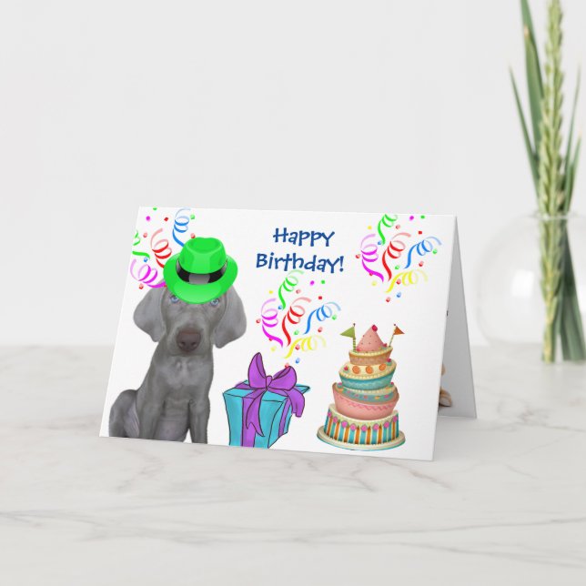 Brooklyn the Weimaraner's Birthday Blast Helgkort (Framsida)