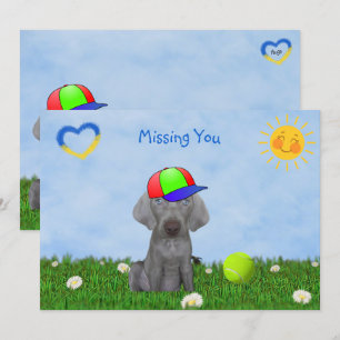 Brooklyn the Weimaraner's Hälsning Flat Card Kort