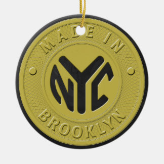 Brooklyn tunnelbanantecken julgransprydnad keramik