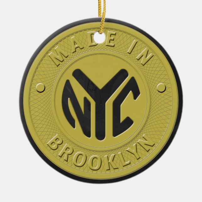 Brooklyn tunnelbanantecken julgransprydnad keramik (Framsidan)