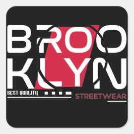 Brooklyn Urban Streetwear Art Fyrkantigt Klistermärke