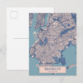 Brooklyn USA Blåsigt Stadskarta Resa Vykort
