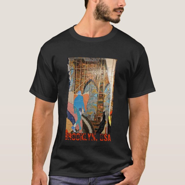 Brooklyn, USA (svart) T Shirt (Framsida)