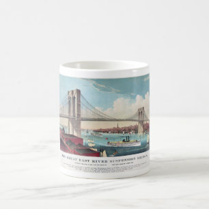 Brooklynen överbryggar i New York City från 1883 Kaffemugg