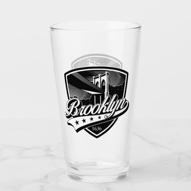 Brooklynsköld med Swoosh-design Glaskopp (Framsida)