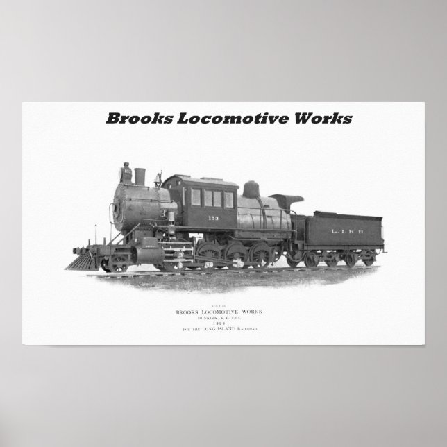 Brooks Camelback Locomotive, Long Island Railroad Poster (Framsidan)