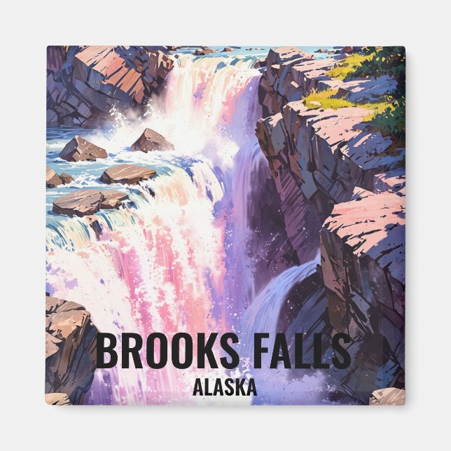 Brooks Falls, Alaska Magnet (Framsidan)