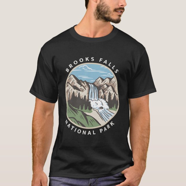 Brooks Falls Alaska T Shirt (Framsida)