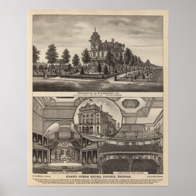 Brooks home and Grand Opera House, Kansas Poster (Framsidan)