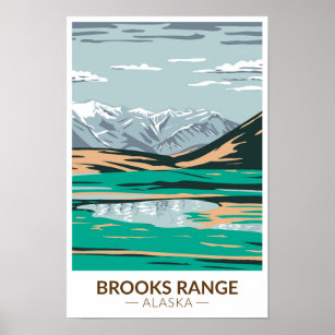 Brooks Range Mountains Alaska Vintage Poster