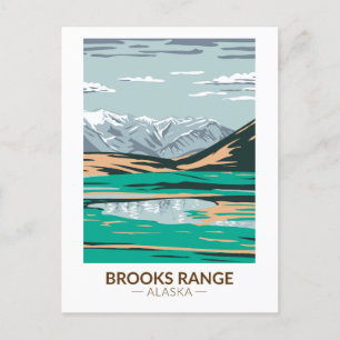 Brooks Range Mountains Alaska Vintage Vykort