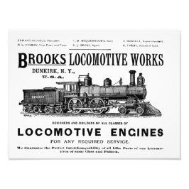 Brooks Steam Locomotive Works 1890 Kodak Fototryck