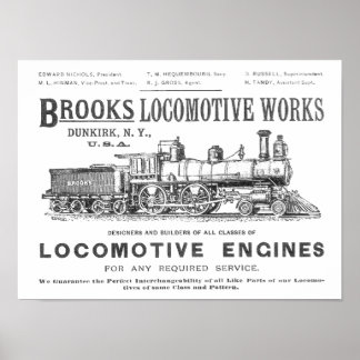 Brooks Steam Locomotive Works 1890 Poster-2 Poster