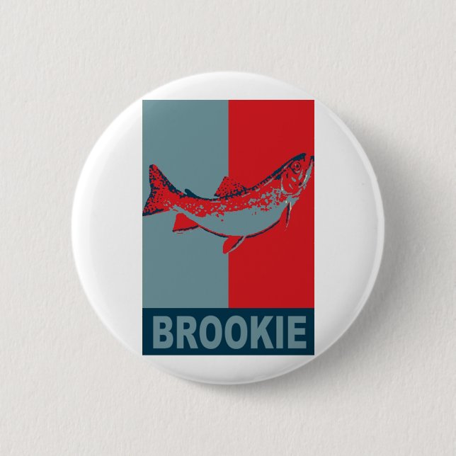 BrookTrout Iconized sötvattensfiskart Knapp (Framsida)
