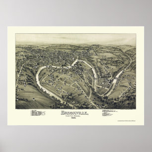 Brookville, PA Panoramic Karta - 1895 Poster