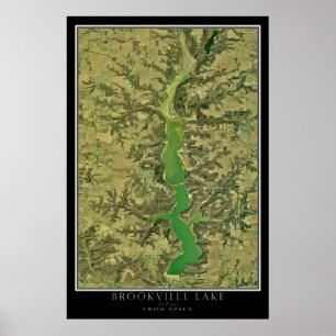 Brookville Sjö Indiana Satellite Image Poster