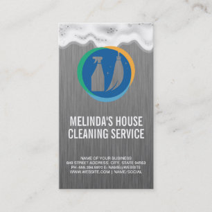Broom Flaska Spray Logotyp Städning tjänster T Visitkort