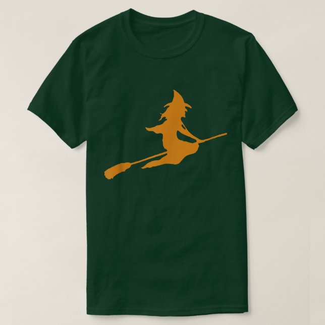 Broom Flies Witch Halloween 907 T Shirt (Design framsida)