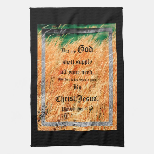 Broom Sage Abstrakt Philippians 4vs19 Kökshandduk (Vertikal)