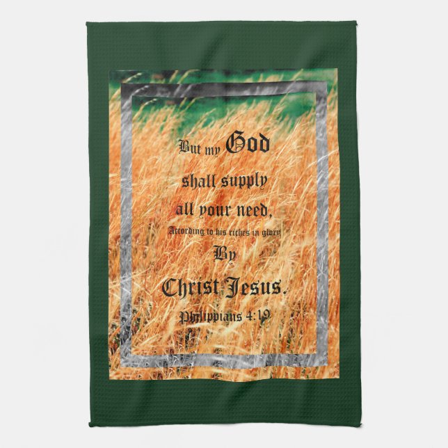 Broom Sage Abstrakt Philippians 4vs19 Kökshandduk (Vertikal)