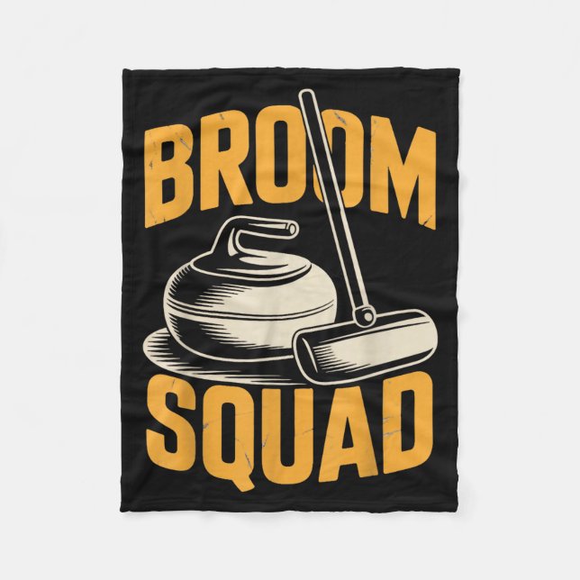 Broom Squad Ice Sweeng Rock Stone Sliding Curling  Fleecefilt (Framsidan)