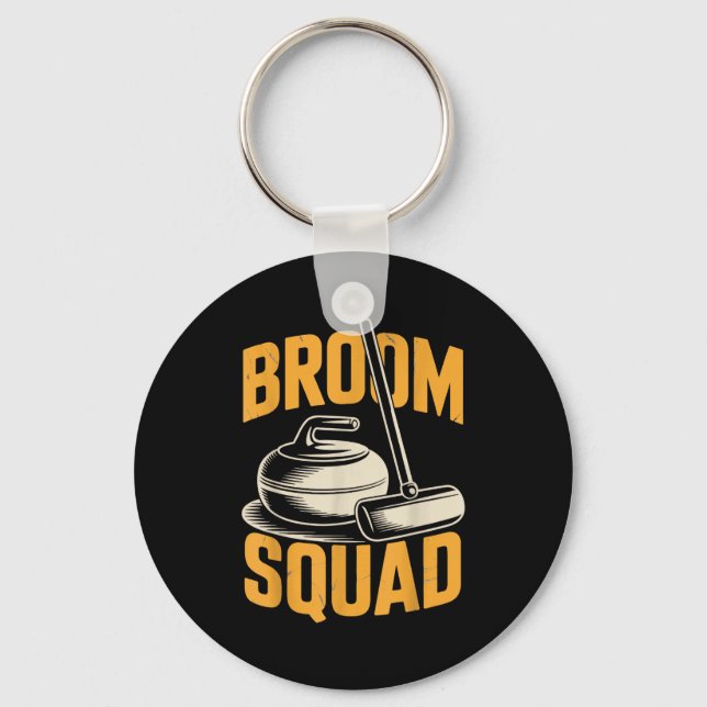 Broom Squad Ice Sweeng Rock Stone Sliding Curling  Nyckelring (Framsida)