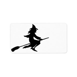 Broom Witch Adressetikett